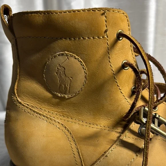 Polo by Ralph Lauren Tan Leather Boots Men's Size 9 - Picture 4 of 14